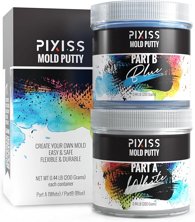 Mold Putty Silicone Mold Making Kit, Super Easy 1:1 Mix Putty, 7/8 Lb (400 Grams), Makes Strong Reusable Silicone