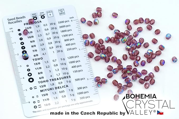 100pcs of Faceted Fire Polished Pressed Czech Glass Beads 4mm (0.16in), Amethyst AB Violet Purple 20060-28701 BCV