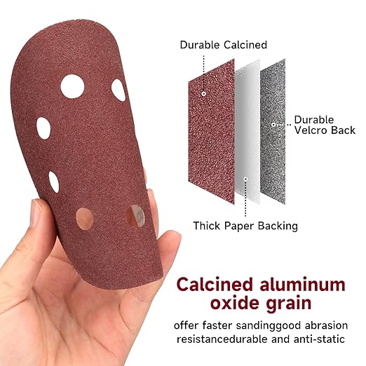 100 PCS 5 Inch Sanding Discs 120 Grit, Round Hook and Loop Sandpaper for Random Orbital Sander