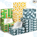 Yinder 24 Packs 960 Sheets Tissue Cube Car Facial Boxes Disposable Facial Travel Tissues Holder Soft Watercolor Boxes 2 Ply 40 Sheets for Wedding Household Car Kitchen Bathroom(Simple)
