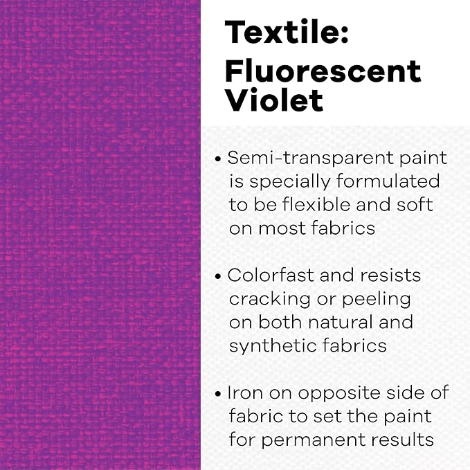 Jacquard Textile Color Paint FL, Fluorescent Violet