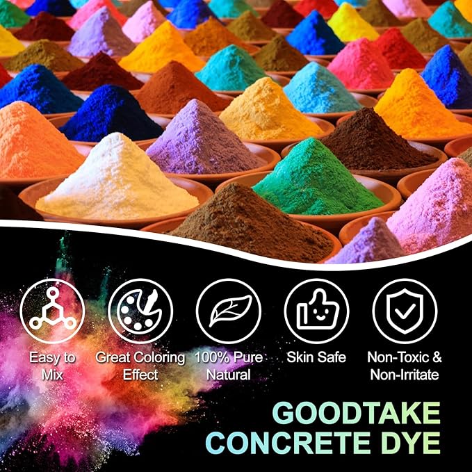 GOODTAKE Coffee Pigment Cement Pastel Tile Paint DIY Manually Paving Concrete Mold Concrete Color Pigment Dye for Mortar Grout (Coffee, 2 Pounds)