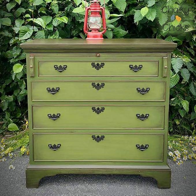 Chalky Chicks All-in-One Chalk Paint for Furniture or Cabinet - 32 Fl Oz - Matte Finish Lily Pad (Green) for Metal, Wood Furniture Paint - No Sanding All-in-One for Home Decor & Crafts, USA Made