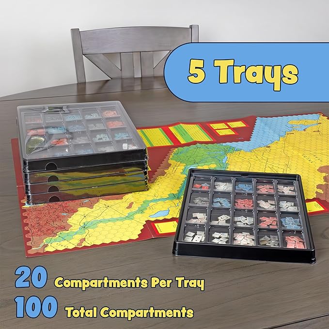 Toy Vault Wargaming Magazine Counter Trays (5-Pack); Flat Pack Tray Game Piece Storage