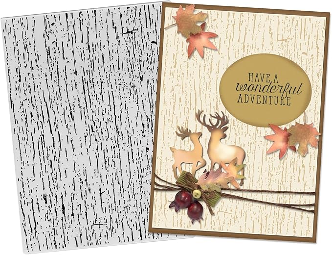 3D Textured Embossing Folders for Card Making, Wooden Lace Plastic Embossing Folders Grain Embossing Folder Craft Card Template for DIY Scrapbooking