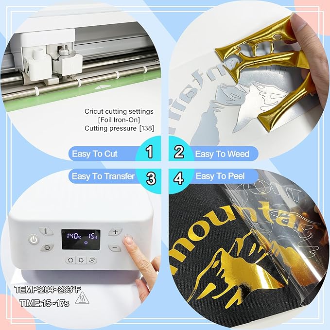 Metallic Green Sheet Foil Heat Transfer Vinyl, 12Inch x 6Ft Bundle Chrome HTV for Stunning T-Shirt Designs Perfect for DIY