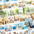 Washi Tape Set,6 Rolls Landscape Tape Stickers for Scrapbooking,Scrapbook Supplies,Junk Journal,Journaling Supplies,Planner,DIY Arts Crafts（Embrace The World）