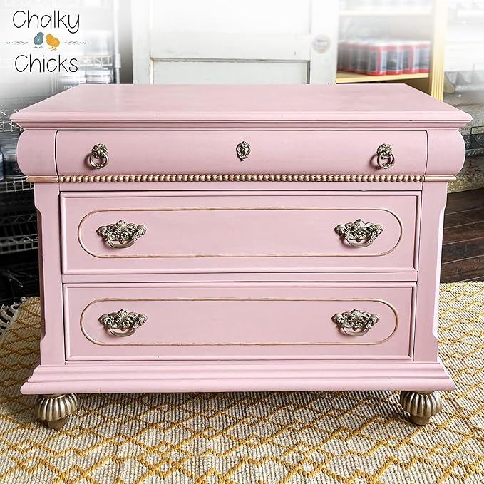 Chalky Chicks All-in-One Chalk Paint for Furniture or Cabinet - 32 Fl Oz - Matte Finish Sweet 16 (Pink) for Metal, Wood Furniture Paint - No Sanding All-in-One for Home Decor & Crafts, USA Made