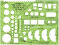 Pacific Arc House Plans Templates Guide, with Stairs, Doors, Plumbing, Kitchen Appliances, and Roof Pitch Gauge, Scale of 1/4 Inch to 1 Foot