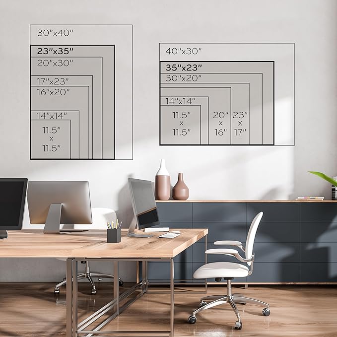 U Brands Magnetic Dry-Erase Board, 36 X 24 Inches, Black Wood Frame (311U00-01)