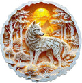 Wooden Puzzles for Adults, 3D Wolf Wooden Puzzles 100 Pieces, Unique Animal Shaped Wood Challenging Jigsaw Puzzles Gifts for Adults, 8.5x8.5in