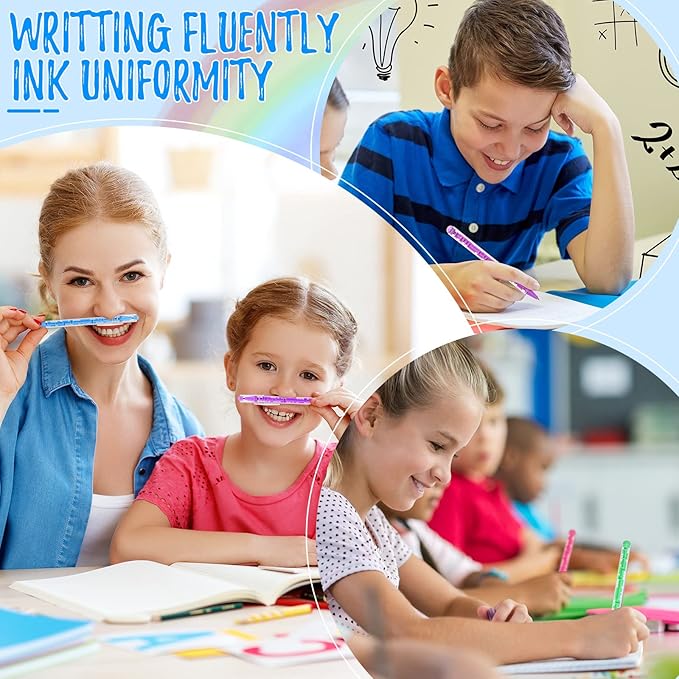 Epakh 36 Pcs Maze Puzzle Shape Ballpoint Pen with Built in Ball Novelty Creative Pens Blue Ink Fidget Maze Toy Stress Relief Puzzle toys for Adult Kids Office School Party Favor, Bright Colors