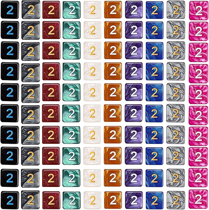 CiaraQ DND Polyhedral Dice (100pcs) with A Dice Bag Compatible with Dungeons and Dragons DND RPG MTG Role Playing Table Games (D6 dice, 10 colors-100 pcs)