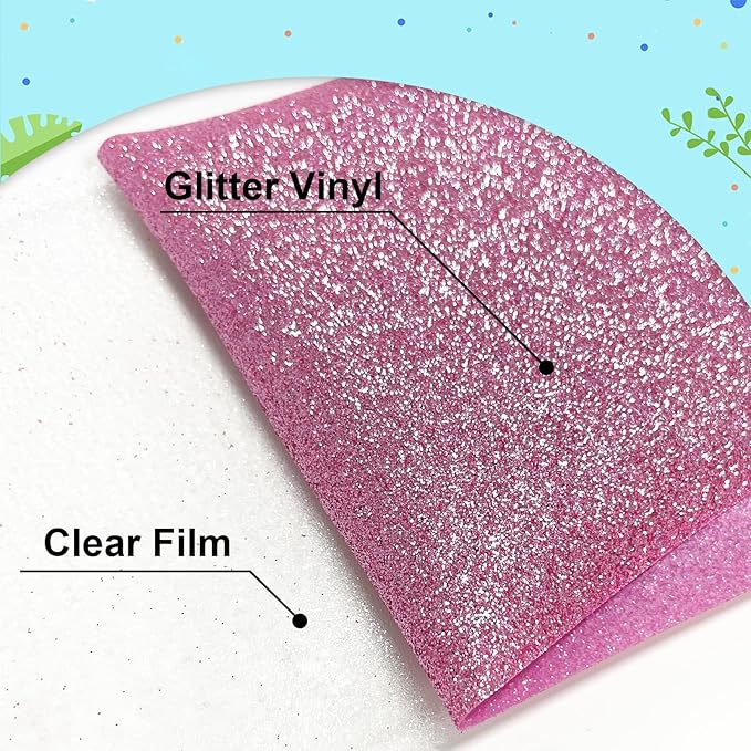 Rouge Powder Glitter HTV Heat Transfer Vinyl 12" x6FT Glitter Vinyl for T Shirts Easy to Cut and Weed Compatible with All Cutter Machines HTV Vinyl Iron on for Cricut (Rouge Powder 12”x6FT)