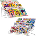 2 Pack 5 Tier Acrylic Card Display Stand, 12" Trading Card Display Rack, Clear Card Stand for PSA Cards, Baseball Cards, Sports Cards, Football Cards, Business Cards and Stickers