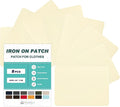 Iron on Patches for Clothes, 8 Pieces Fabric Patches for Clothing, Bag, Hat Repair, Clothing Repair Decorating Kit 3.7" by 4.9" (9.5 cm x 12.5 cm, Light Yellow)