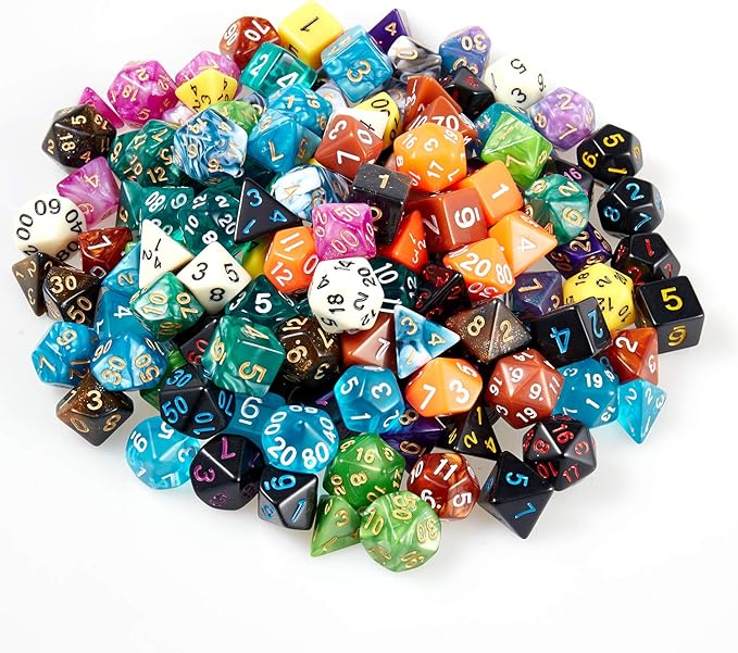 Coyeekn DND Dice Set, 20 x 7 (140 Pieces) Polyhedron Dice 20 Colors Dice for Dungeons and Dragons DND RPG MTG Table Games D4 D8 D10 D12 D20 with 1 Large Flannel Bag