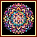 DMCVIVR Stamped Cross Stitch Kits for Adults Beginners Embroidery Kits 11CT Needlepoint Kits Cross Stitch Patterns Embroidery Patterns&Magic Mandala 18x18 inch