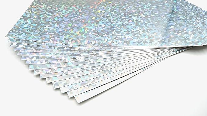 TGXRZX Metallic Cardstock Paper,holographic cardstock,Size 8 "x 11" (250gsm),15PCS,Mirror Finish Gold Foil Board for Crafting,Invitations,and Decorations,Die Cut and Plotter,Card Making(Broken glass)