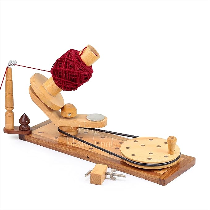 Wooden Handcrafted Heavy Duty Wooden Yarn Ball Winder - Premium Crafted Knitting Crocheting Accessories & Combo Set - Table Top Yarn Swift (Rosewood + Steem Beech Wood)
