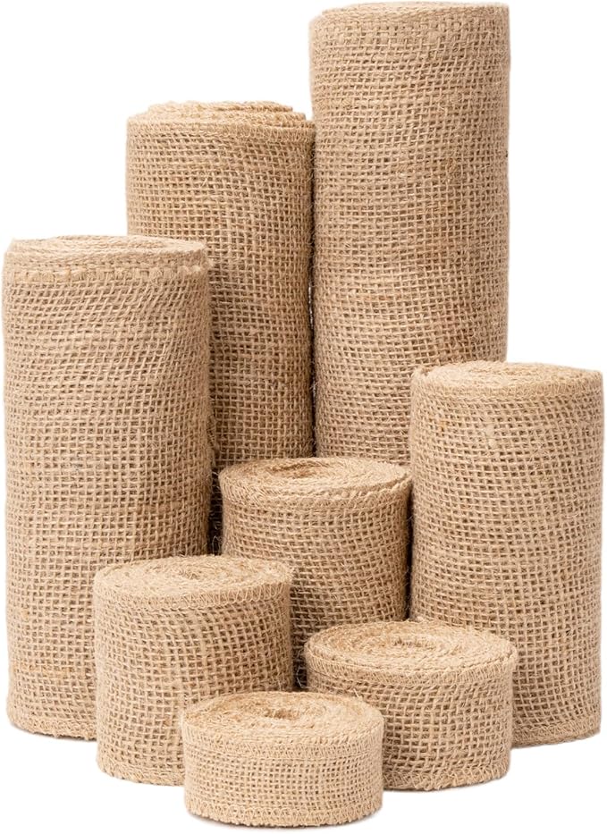 Natural Burlap Fabric Roll 10 Yards - 6 Inch Jute Ribbon for DIY Gift Wrapping, Craft Projects, Wedding, Christmas, Home Decoration (15 cm)