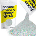 Hemway Polyurethane & Epoxy Glitter Metallic Crystal Flake Additive for Flooring, Jewellery Making, Tumblers and Resin 100g / 3.5oz - Ultrafine (1/128" 0.008" 0.2mm) - Silver Holographic