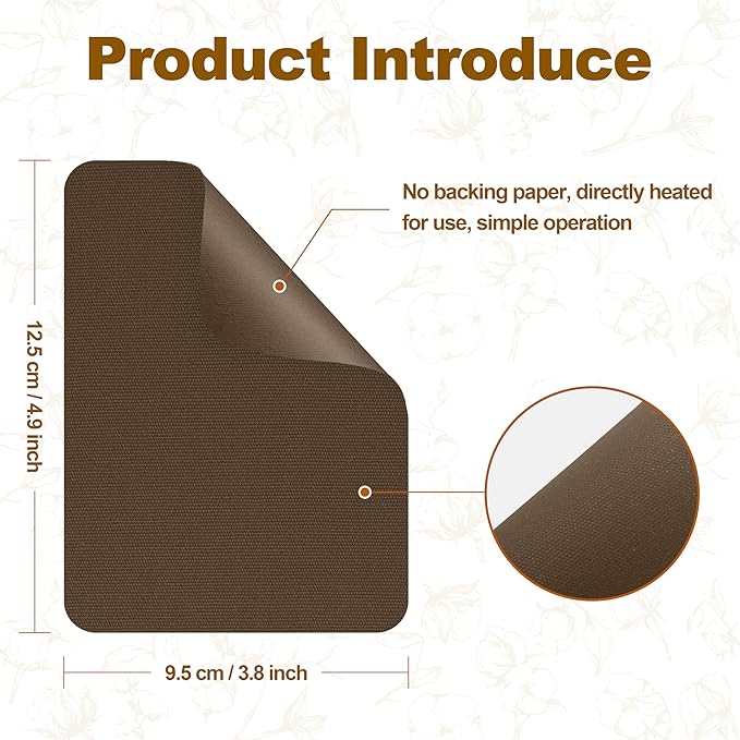 Iron on Patches, 8 Pieces Iron on Canvas Patches, Fabric Patches for Couch, Tent, Clothing, Seat, Canvas Repair Decorating Kit 3.7" by 4.9" (9.5 cm x 12.5 cm, Black)