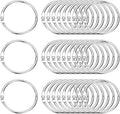PATIKIL 1.4" x 1.6" Loose Leaf Binder Rings, 30 Pcs Metal Book Rings Nickel Keychain Ring for Paper Index Cards Flash Card Notebook Rings Office Home Book Binder, Silver Tone