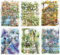 90Pcs Manor Fence PET Stickers, Vintage Garden and Floral Stickers for Scrapbooking, Journaling, DIY Crafts, with Organizer for Easy Storage