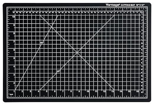 Dahle Vantage 10671 Premium Self-Healing Cutting Mat, 12"x18", 1/2" Grid, 5 Layers for Max Healing, Perfect for Crafts & Sewing, Black