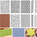 Embossing Folders Clay Stamps for Polymer Clay Earrings Making Embossing Tool Geometric Textured Flower Pottery Stamps Polymer Clay Roller Clay Texture Sheets (9PCS)