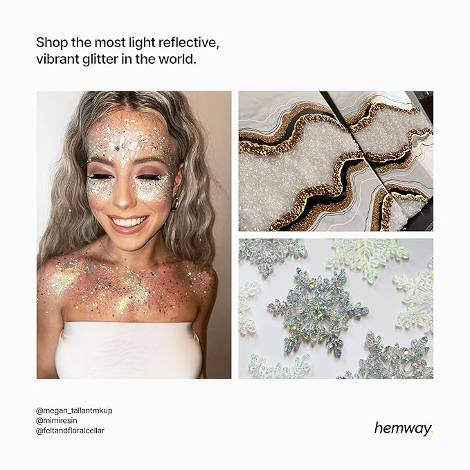 Hemway Polyurethane & Epoxy Resin Glitter 100g / 3.5oz Metallic Crystal Flake Additive for Flooring Jewelry Tumblers Glass Pigment - Super Chunky (1/8" 0.125" 3mm) - Mother of Pearl Iridescent