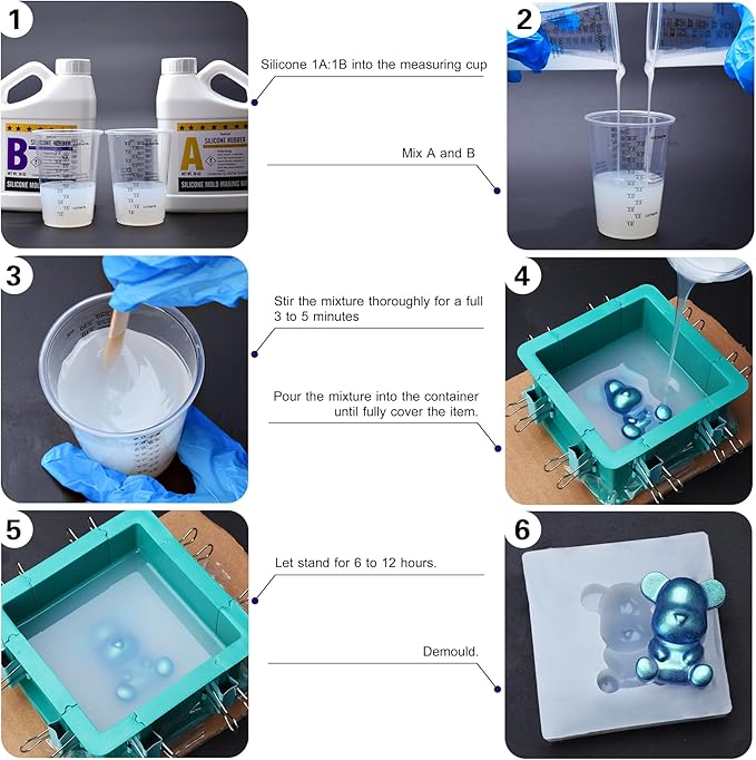 Silicone Mold Making Kit - 40oz Elastic Liquid Silicone Rubber for Making Silicone Mold, Casting - Fast Cured Translucent 18A Molding Silicone for DIY Resin Molds, Candle Molds, Soap Mold, Crafts