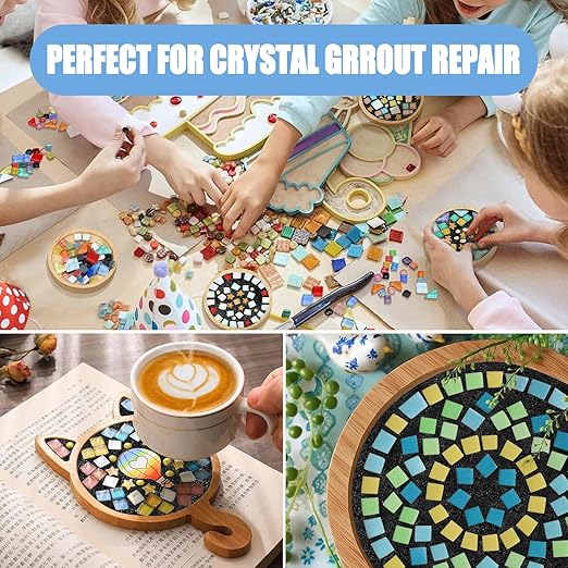 Mosaic Crystal Grout, Mosaics Tile Tools, Mosaic Tile Accessories – Essential for Handmade Grouting and Perfect for DIY Craft Projects (Black, 8.8oz)