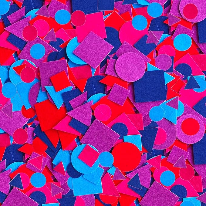 Jtnohx Geometric Stickers, Felt Stickers for Kids, Felt Geometric for Crafts, Craft Supplies for Scrapbooking 170pcs 1" to 2" Size