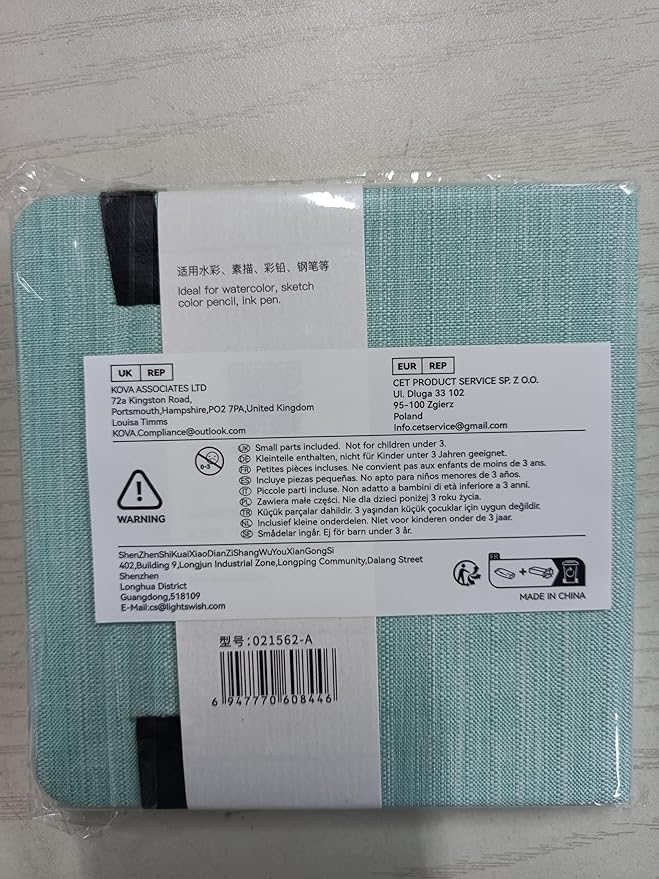 Lightwish Square Watercolor Journal,100% Cotton,300gsm/140lb,Acid-Free,24 Sheets Hot Press Watecolor Sketchbook for Artists Adults Students,4.7 * 4.7 Inches(Light Green)