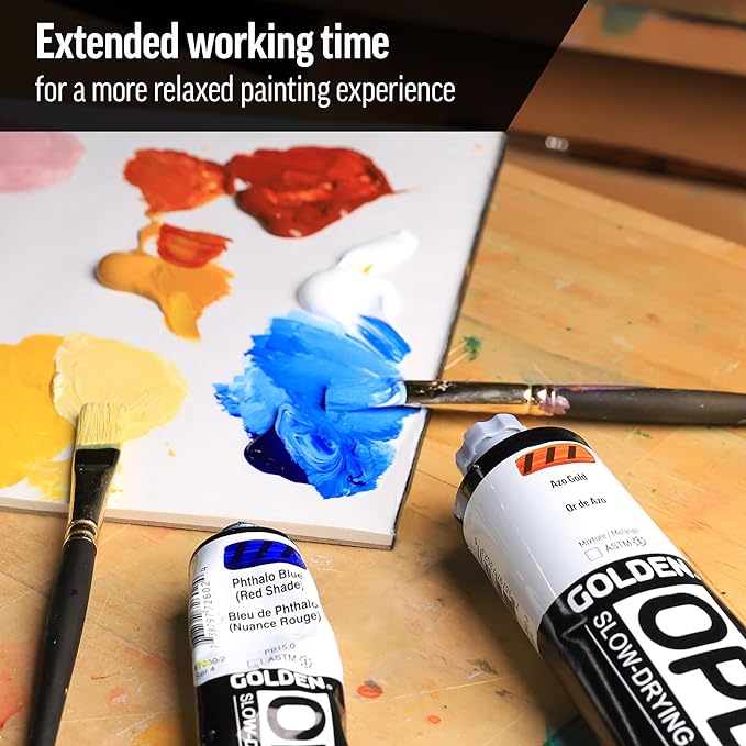 OPEN Slow-Drying Acrylics by GOLDEN, Phthalo Blue/R.S., 5 fl oz. tube, Professional Acrylic Paint, Transparent