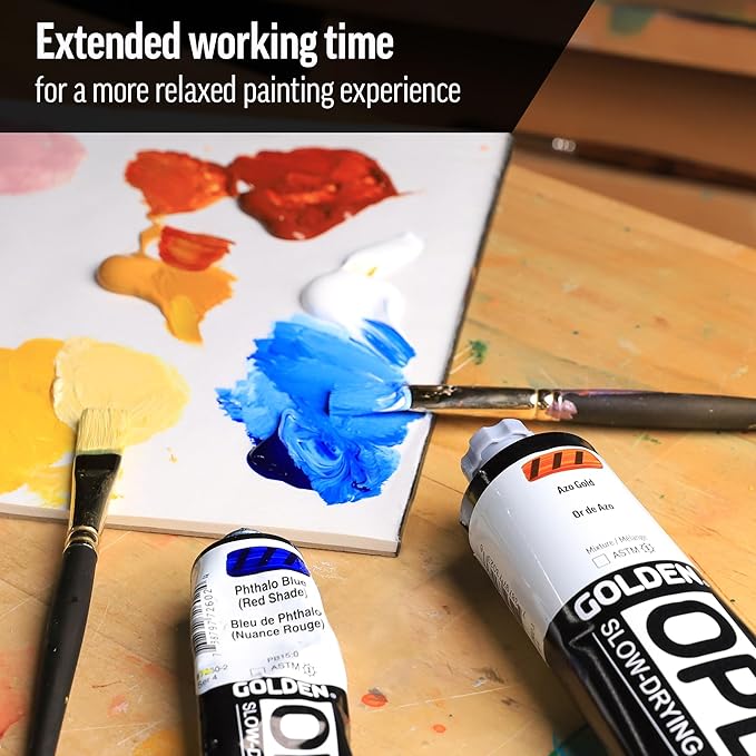 OPEN Slow-Drying Acrylics by GOLDEN, Cobalt Teal, 2 fl oz. tube, Professional Acrylic Paint, Semi-Opaque
