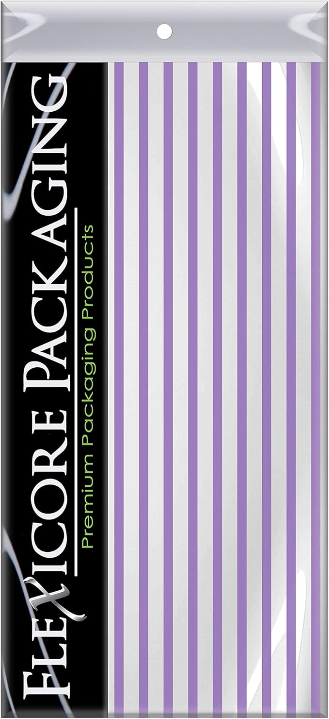 Flexicore Packaging Lilac Purple Pin Stripe Print Gift Wrap Tissue Paper Size: 15 Inch X 20 Inch | Count: 50 Sheets | Color: Lilac Pin Stripe