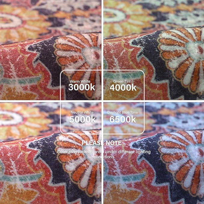 Lahome 8x10 Area Rugs for Living Room, Washable Rugs for Bedroom Aesthetic Large Dining Room Rugs for Under Table, Bohemian Printed Low Pile Nursery Carpet for Playroom Home Office, Fuchsia/Multi