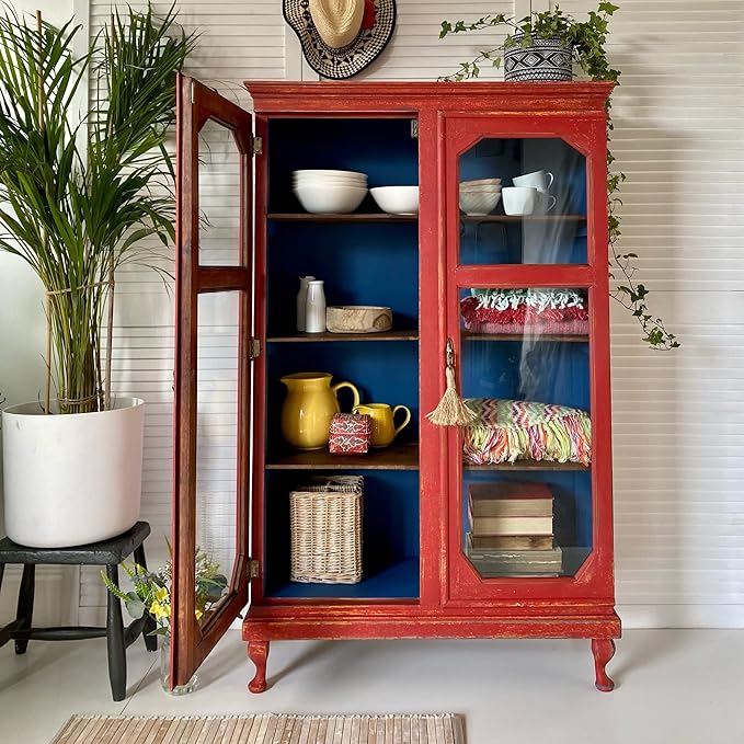 Dixie Belle Paint Company Chalk Finish Furniture Paint - Barn Red (16oz) - Matte Deep Red Chic Chalk Mineral DIY Furniture Paint