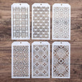 DIY Decorative Stencil Template for Scrapbooking Painting on Wall Furniture Crafts,Set of 6 (Seamless Vertigo)