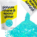 Hemway Polyurethane & Epoxy Resin Glitter 100g / 3.5oz Metallic Crystal Flake Additive for Flooring Jewelry Tumblers Glass Pigment - Super Chunky (1/8" 0.125" 3mm) - Fluorescent Blue