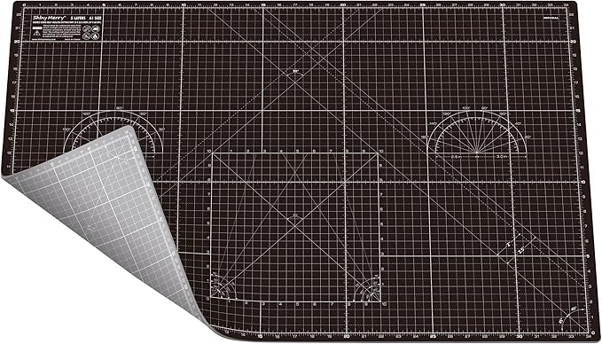 Self Healing Cutting Mat A1 24"x36" – Double Sided 5-Ply Craft Mat for Sewing, Quilting, Fabric, Scrapbooking – Black/Gray
