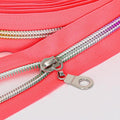 Sawoake 10 Yards Bulk (#5) Pink Nylon Coil Zipper with Colorful Teeth by The Yards, Replacement Sewing Zipper with 10PCS Sliders for DIY Sewing Craft Bags(#5 Colorful Pink)