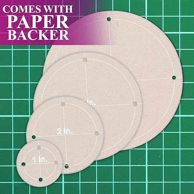 Quilting Acrylic Template Set | Precision Tools for Quilting Enthusiasts | Circle Design | Includes Sizes 4", 3", 2", 1" | 1/8 Clear Acrylic | 1/4" Seam Allowance for Accuracy