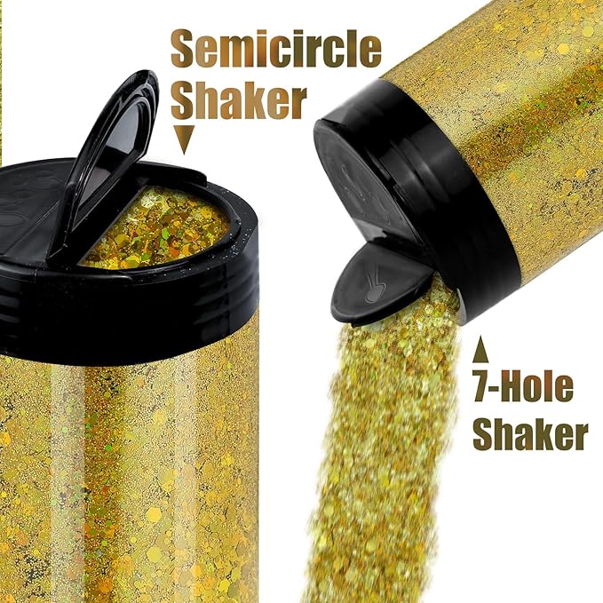 Iridescent Chunky Glitter 5.64oz/160g, Ultra Fine Glitter Powder Mixed Chunky PET Flakes Sequins for Resin Epoxy Craft Arts, Tumbler Nail Hair Eye Party Festival Decor (White)