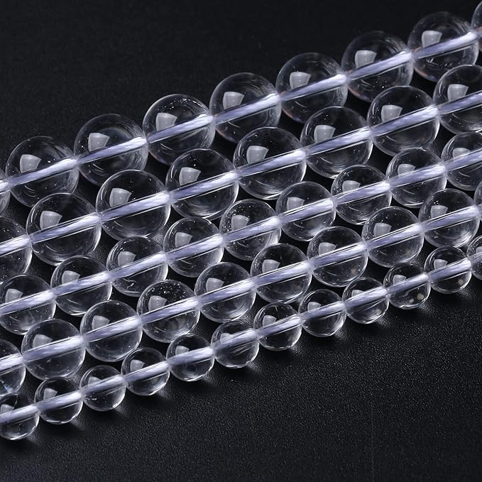 90pcs 4mm AAAAA Natural Clear White Crystal Quartz Beads Round Loose Spacer Beads for Jewelry Making DIY Bracelets Crystal Energy Healing Power Stone 15 Inch(Clear White Crystal Quartz, 4mm)