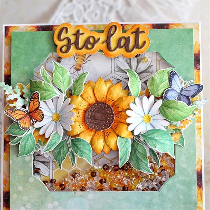 Cutting Dies Metal Stencils Scrapbooking Tools DIY Embossing Template for Paper Card Making Album Arts Crafts Supplies (Daisy Flower Set-9.4x8.4cm)