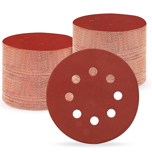 5 Inch 8 Hole Sanding Discs, 150 PCS 800 Grit Hook and Loop Sandpaper, Round Aluminum Oxide Sand Paper Discs for Random Orbital Sander